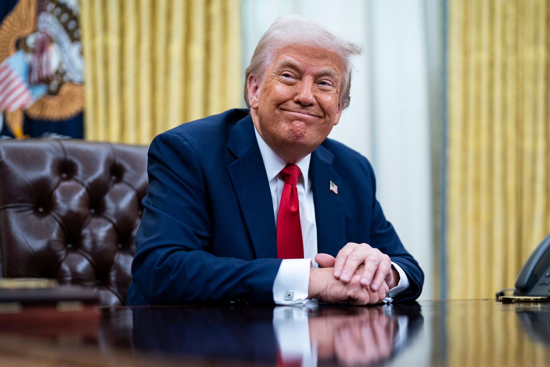 US-Präsident Donald Trump im Oval Office des Weißen Hauses: Spiel mit der Verfassung. US-Präsident Donald Trump im Oval Office des Weißen Hauses: Spiel mit der Verfassung.